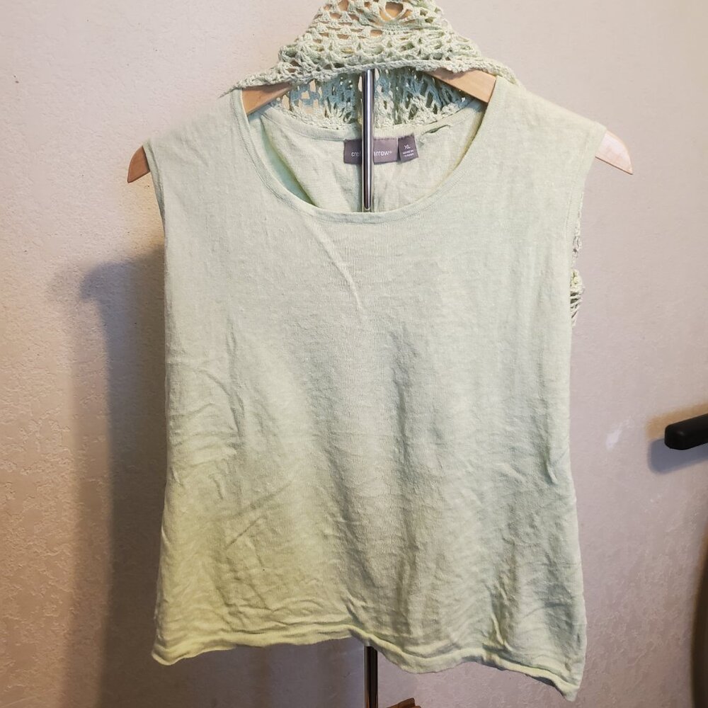 Croft and Barrow green crochet size XL long sleeves - Picture 7 of 12
